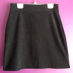 Aritzia Babaton Black Suede A-Line Mini Skirt